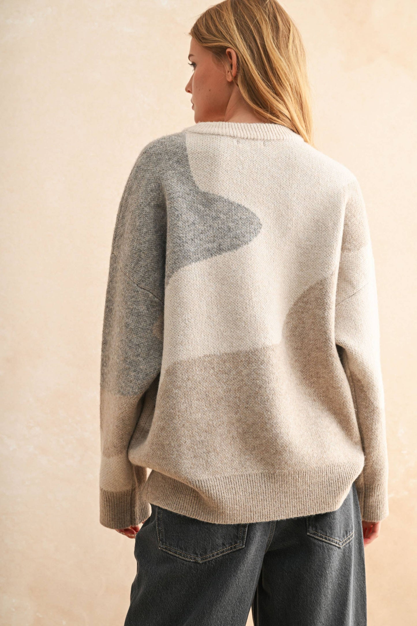 DUNE ABSTRACT COLOR BLOCK SWEATER