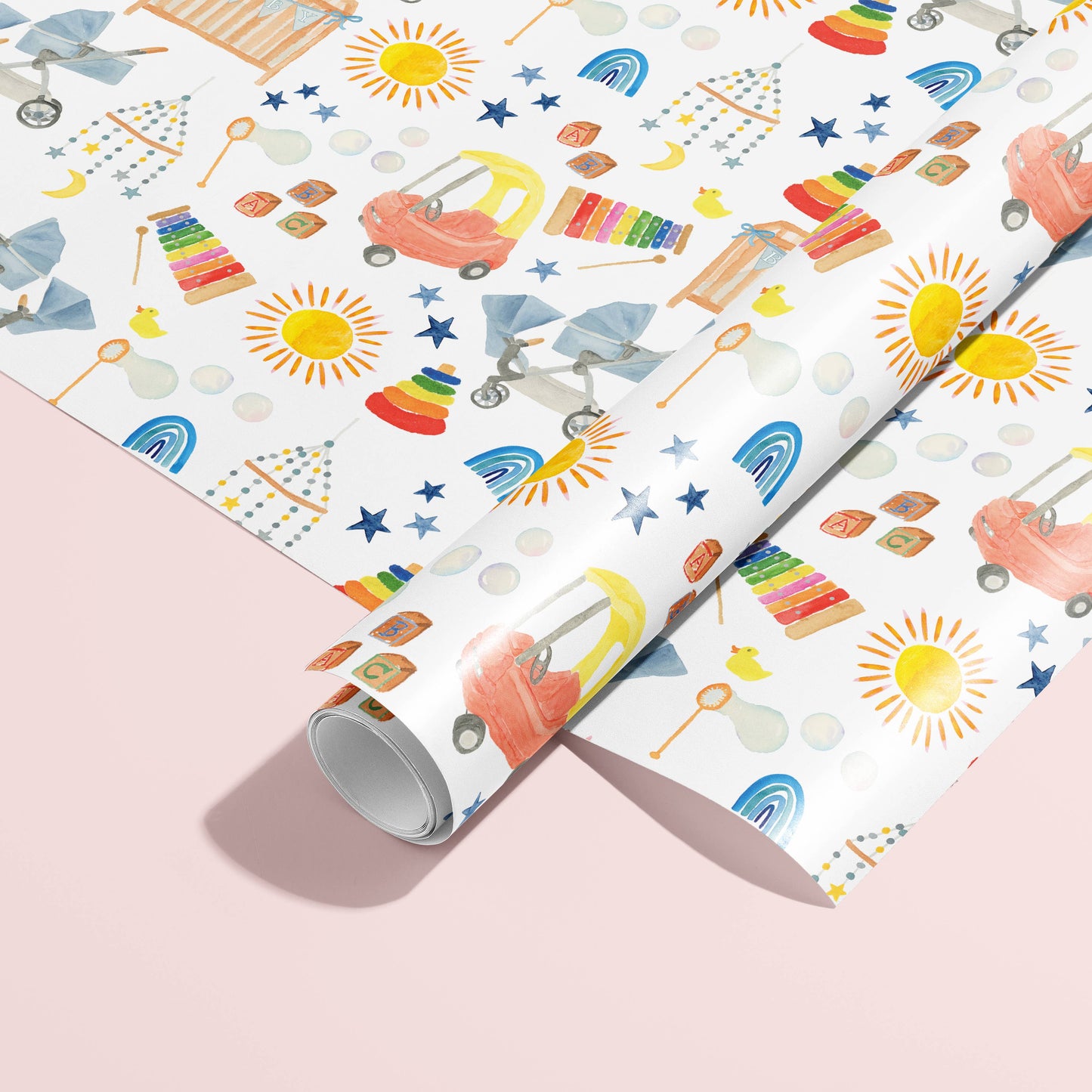 BABY SHOWER GIFT ROLL WRAPPING PAPER