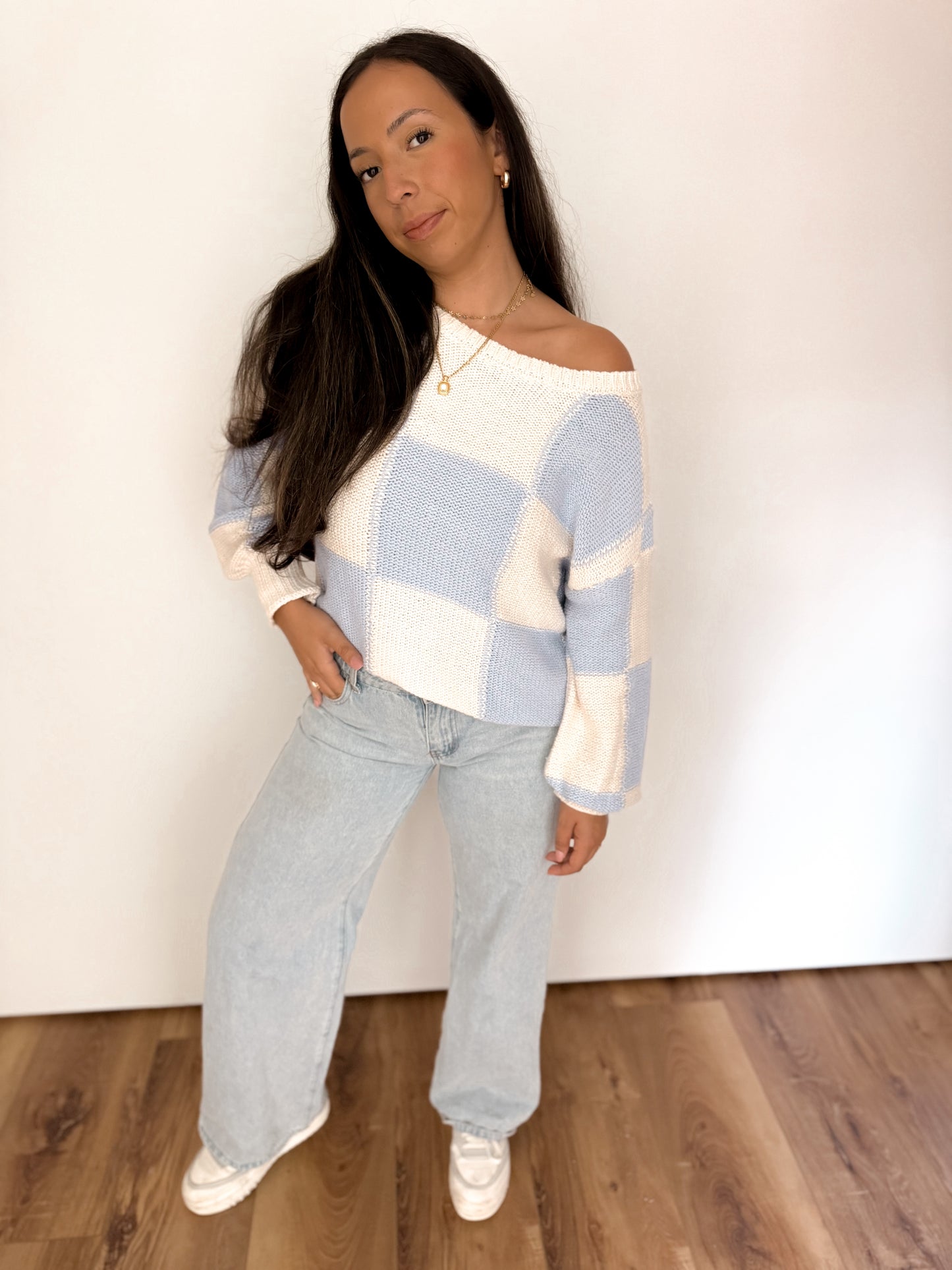 CHASING DREAMS GINGHAM SWEATER