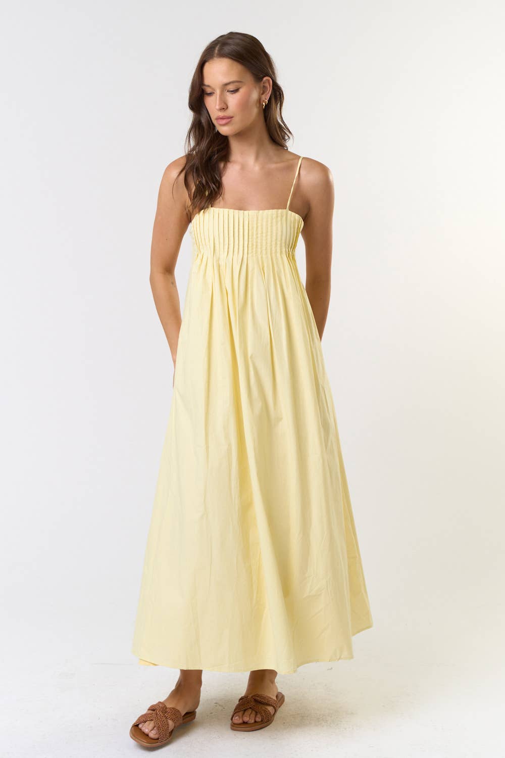 PLEATED MAXI DRESS