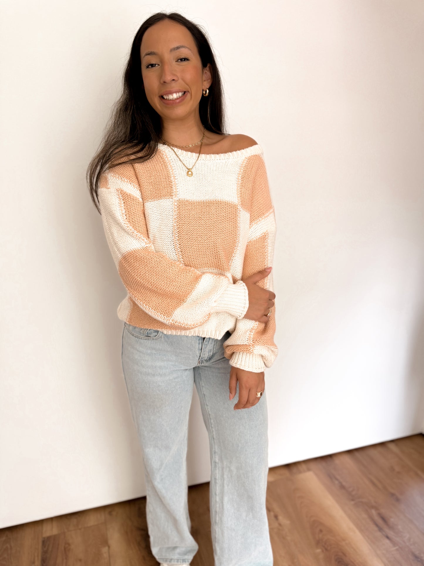 CHASING DREAMS GINGHAM SWEATER