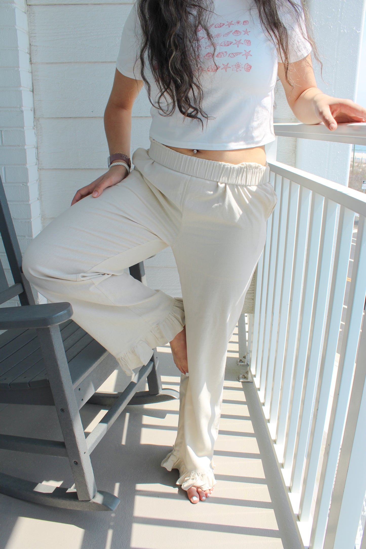 BY THE BAY RUFFLE HEM PANT