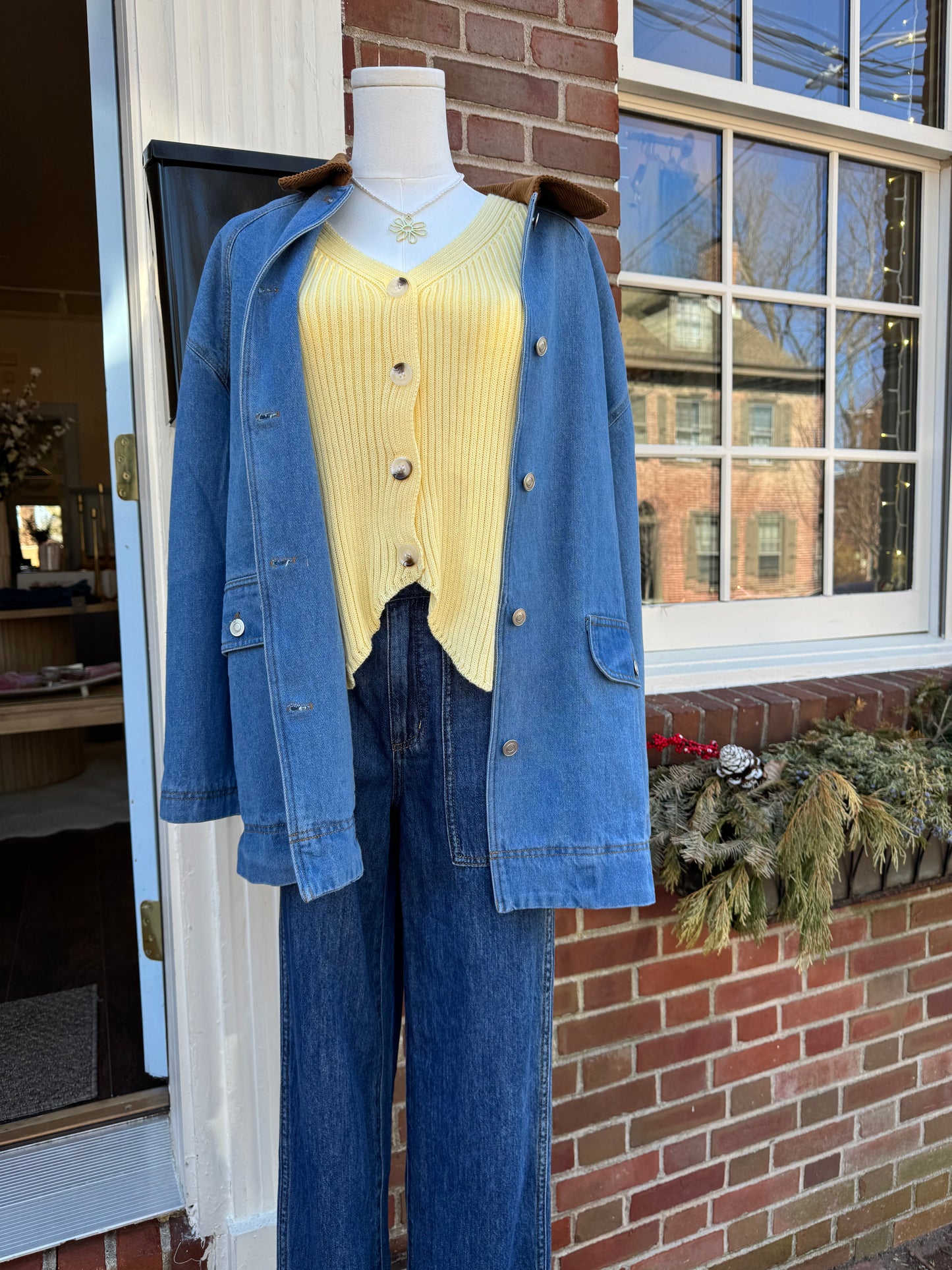 CORDUROY COLLAR DENIM JACKET