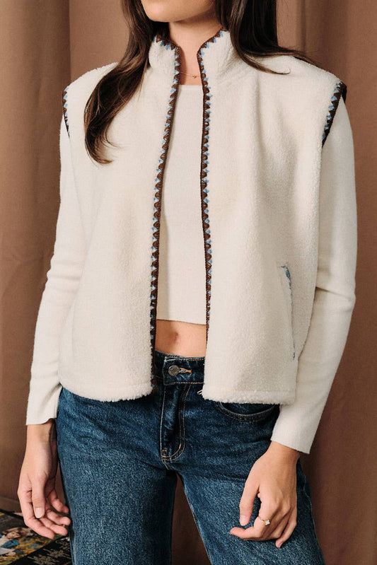 JILLIAN STITCH FLEECE ZIP UP VEST