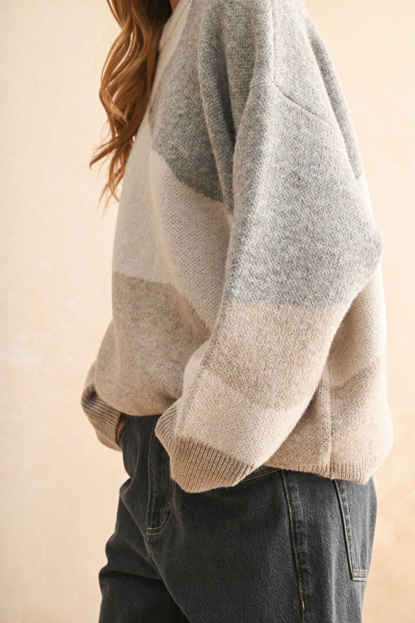 DUNE ABSTRACT COLOR BLOCK SWEATER