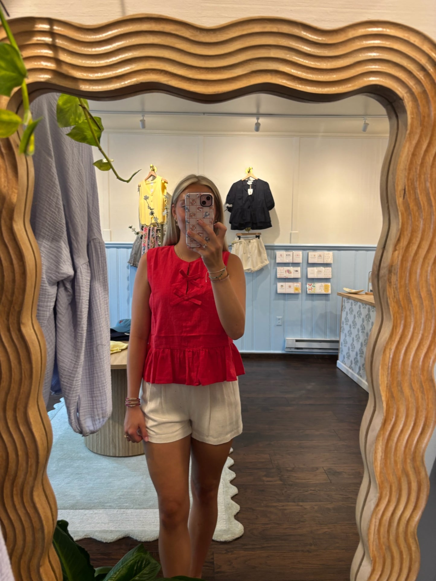 PARKER PEPLUM TIE TOP