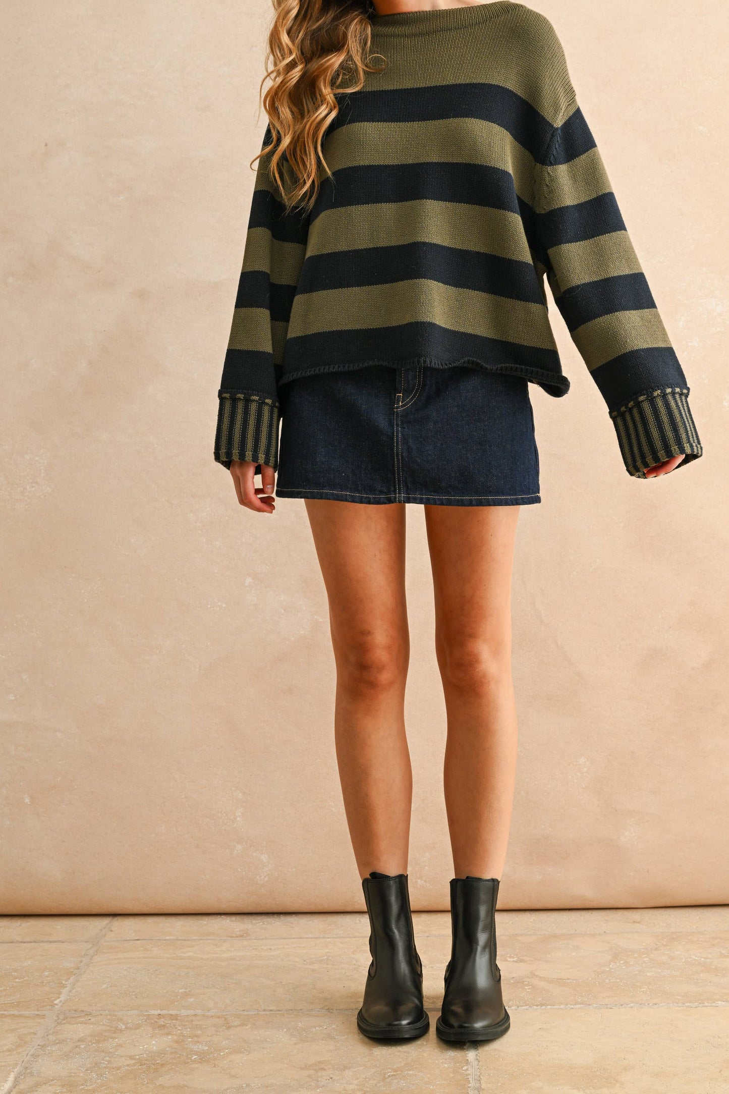 ALL YOURS STRIPED SWEATER TOP