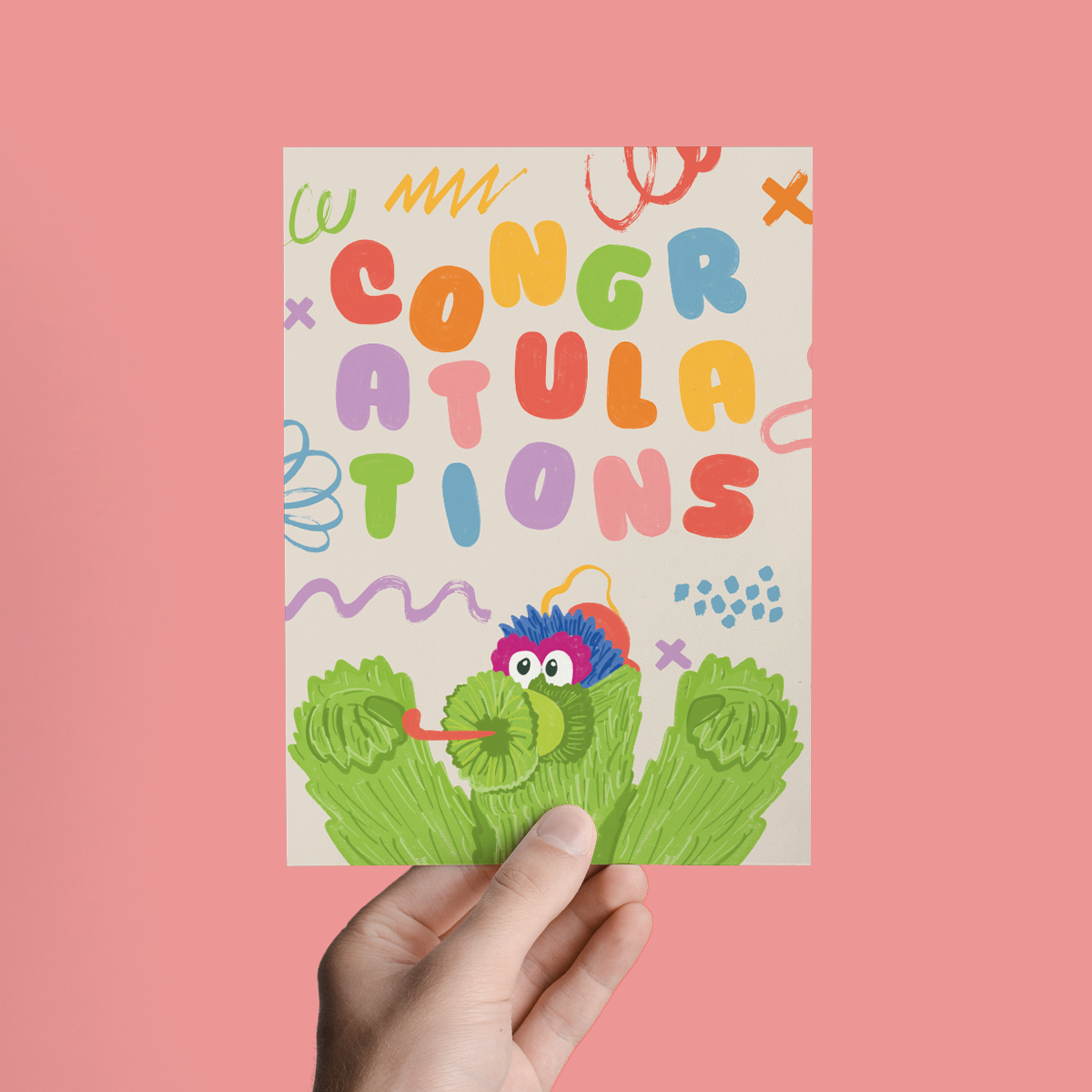 CONGRATULATIONS PHILLY PHANATIC BASEBALL GREETING CARD