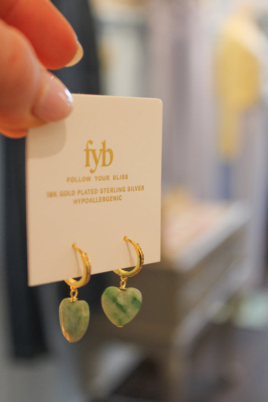 JADE HUGGIE EARRINGS