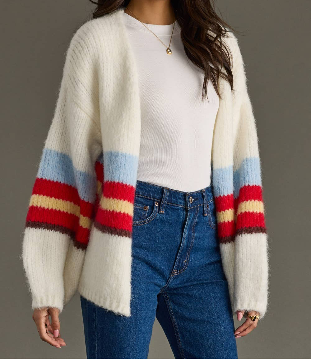 IVORY STRIPED CARDIGAN