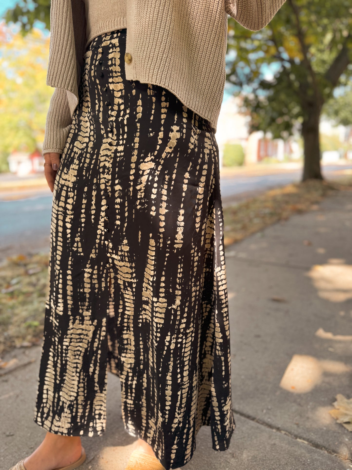 THIS IS IT PATTERN MAXI SKIRT