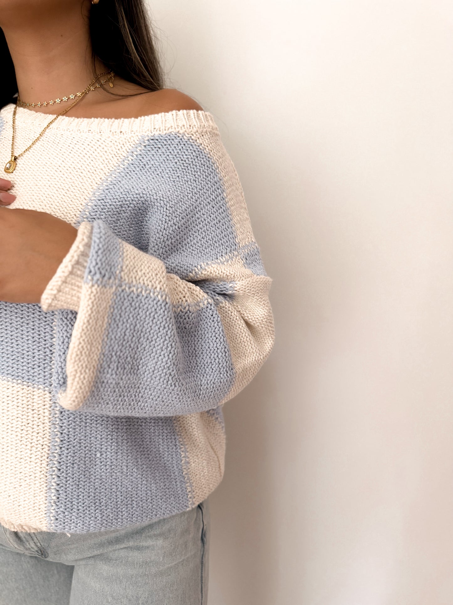 CHASING DREAMS GINGHAM SWEATER