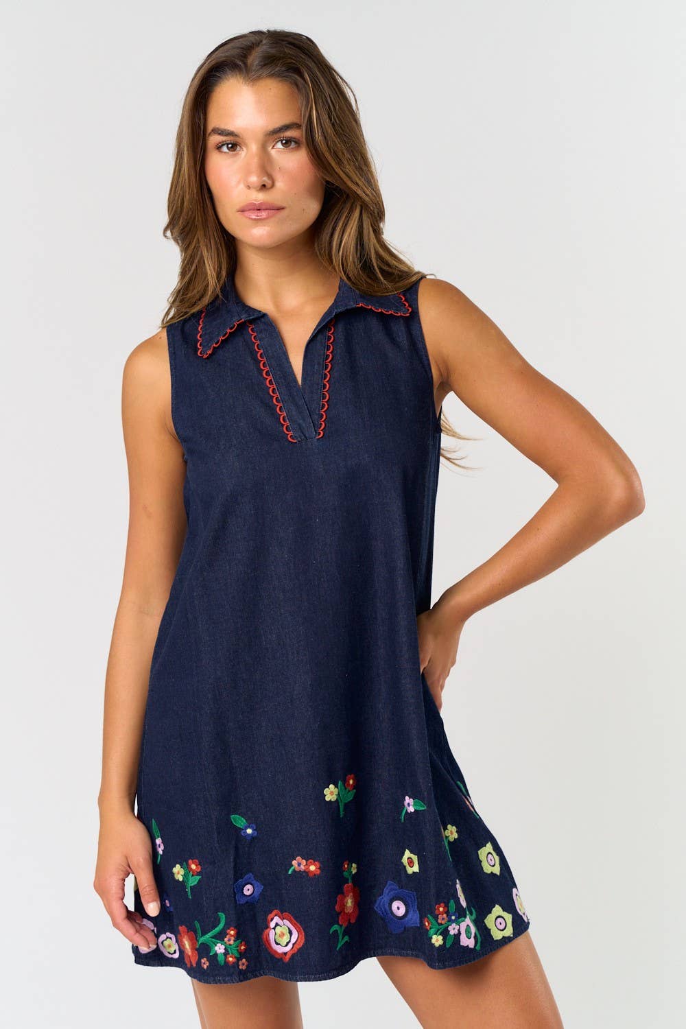 QUINN EMBROIDERED MINI DRESS