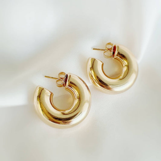 CHUNKY TUBE HOOP EARRINGS