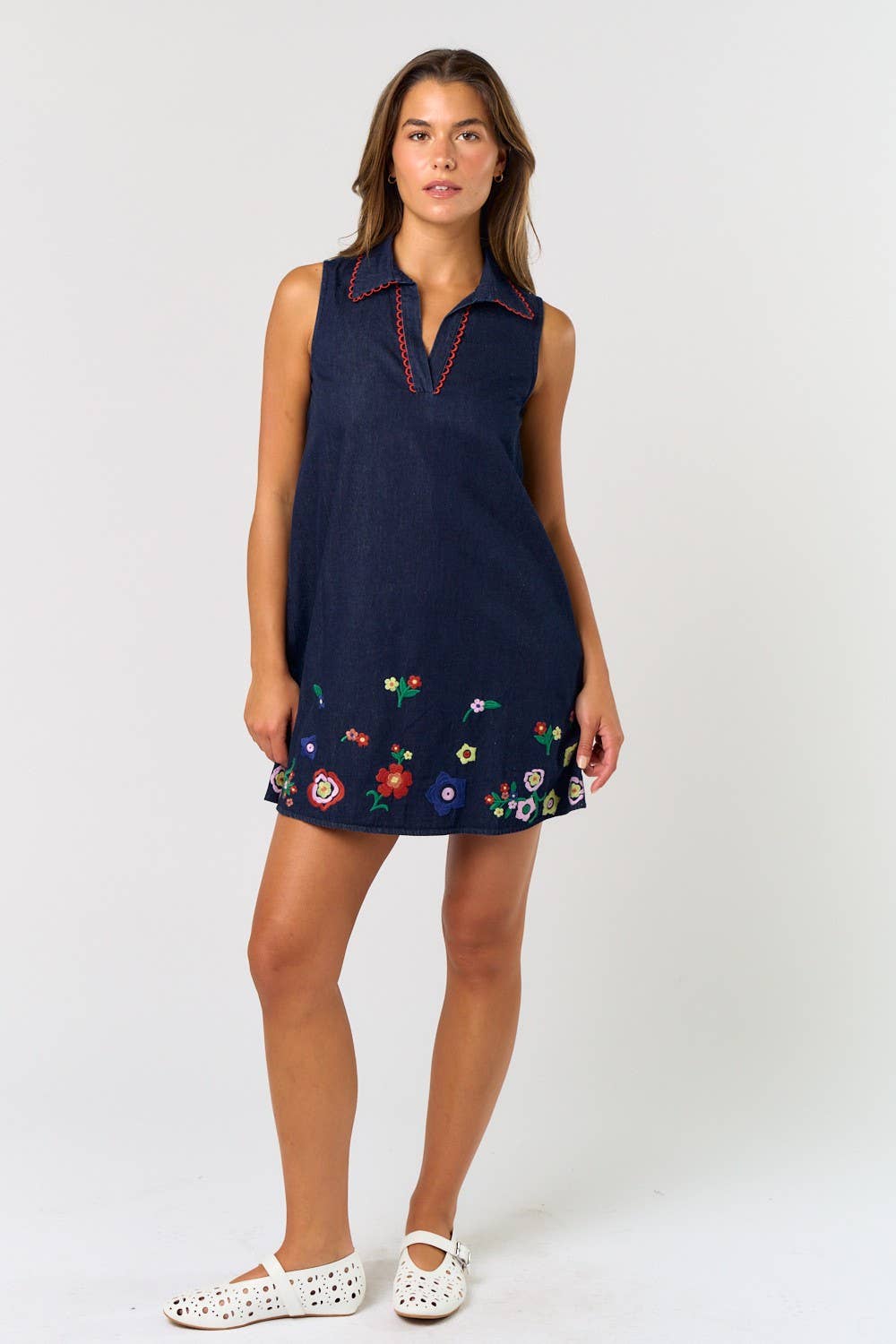 QUINN EMBROIDERED MINI DRESS