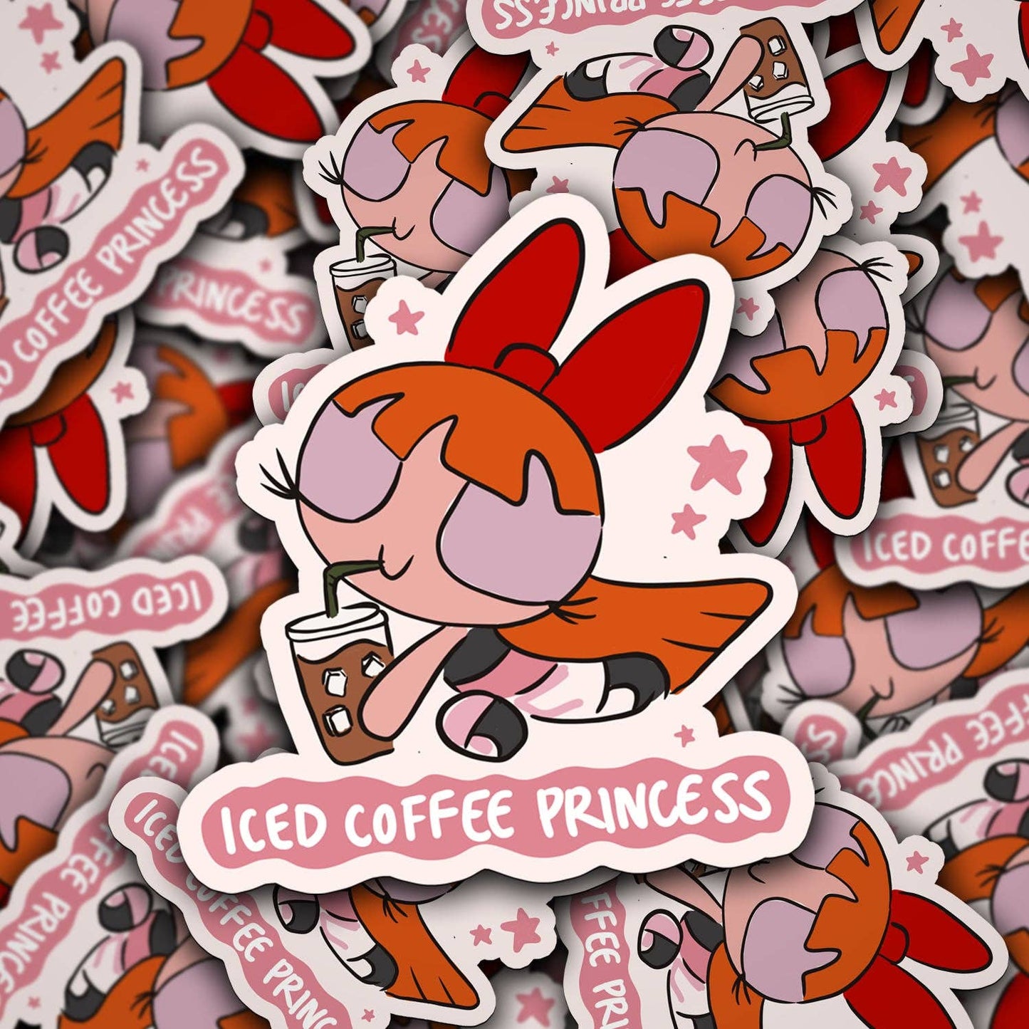 ICED COFFEE PRINCESS VINYL STICKER