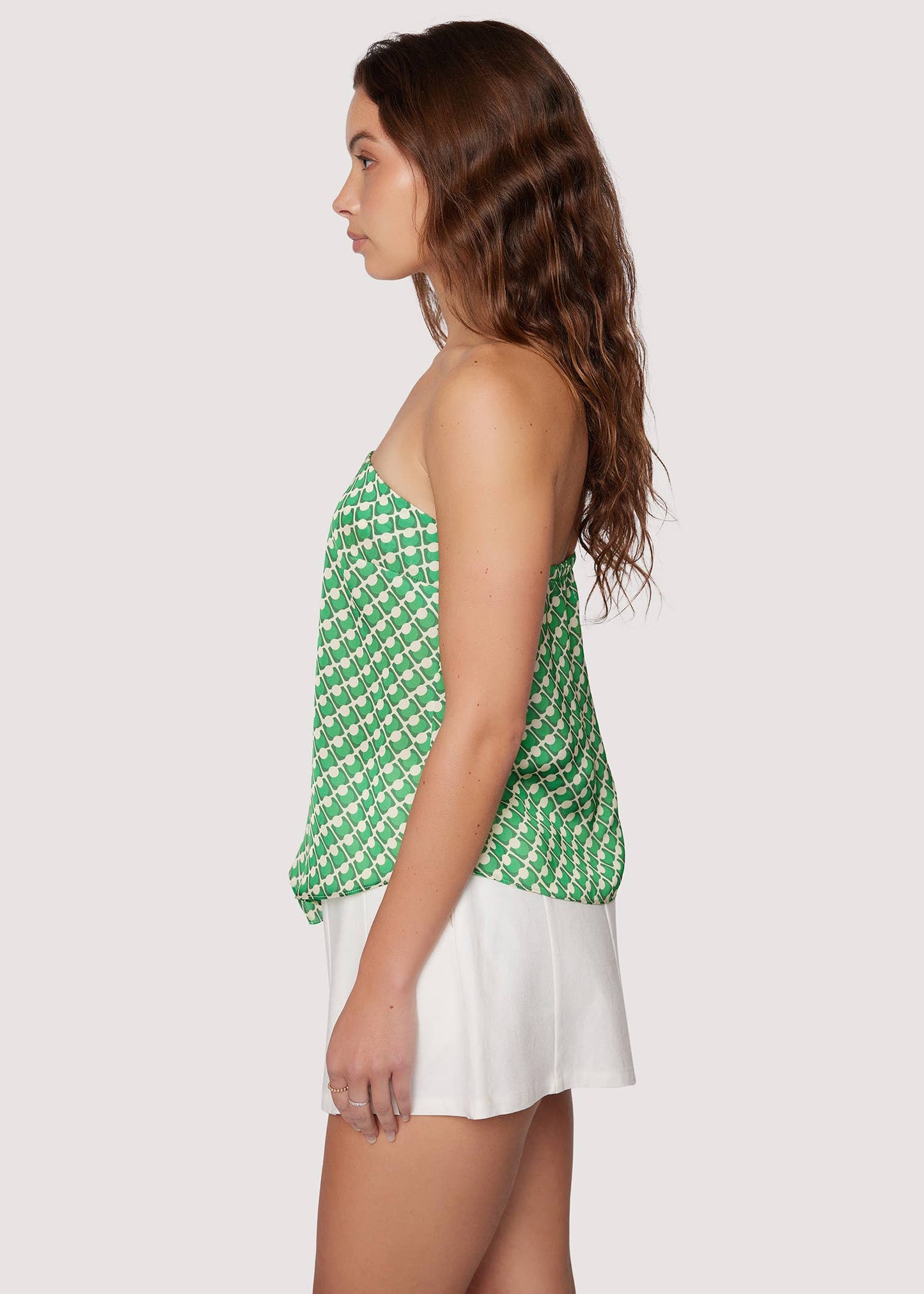 GISELLE STRAPLESS SATIN TOP