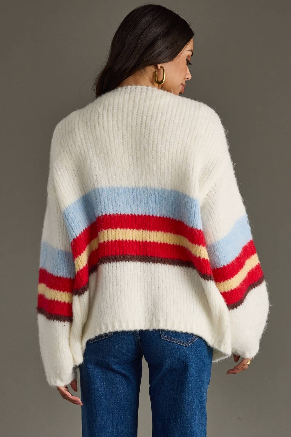IVORY STRIPED CARDIGAN