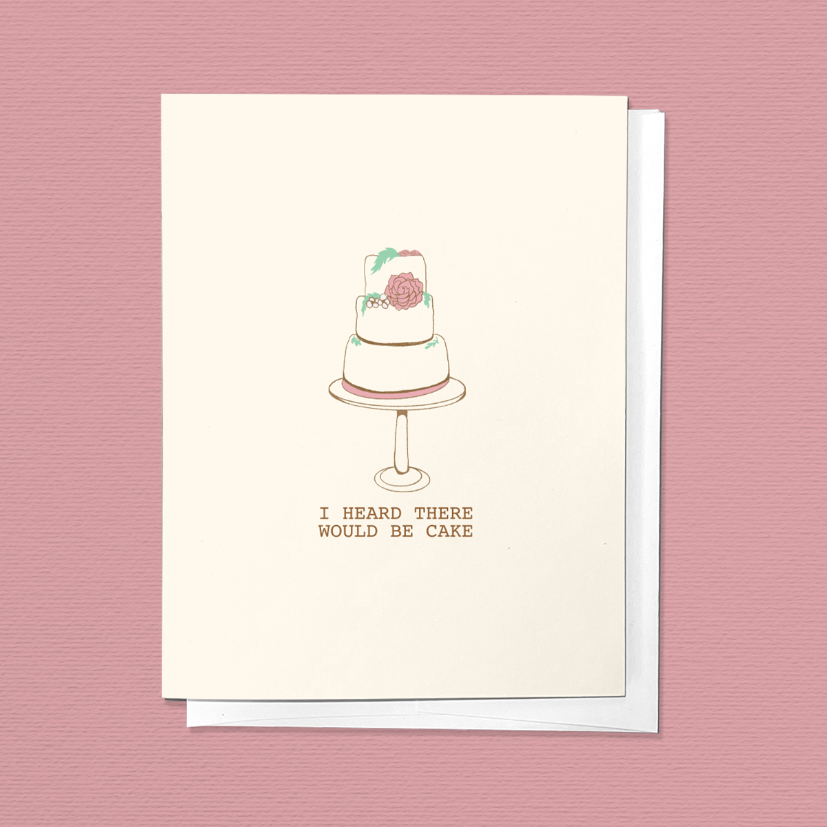THERE WAS CAKE CONGRATULATIONS WEDDING GREETING CARD