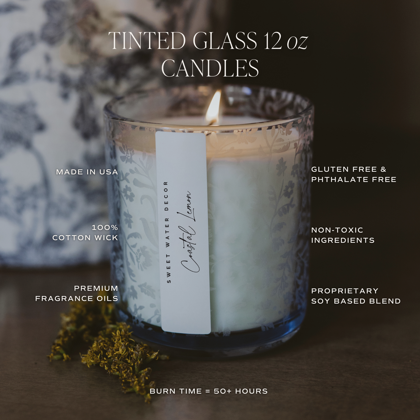 SPA DAY BLUE FLORAL CANDLE