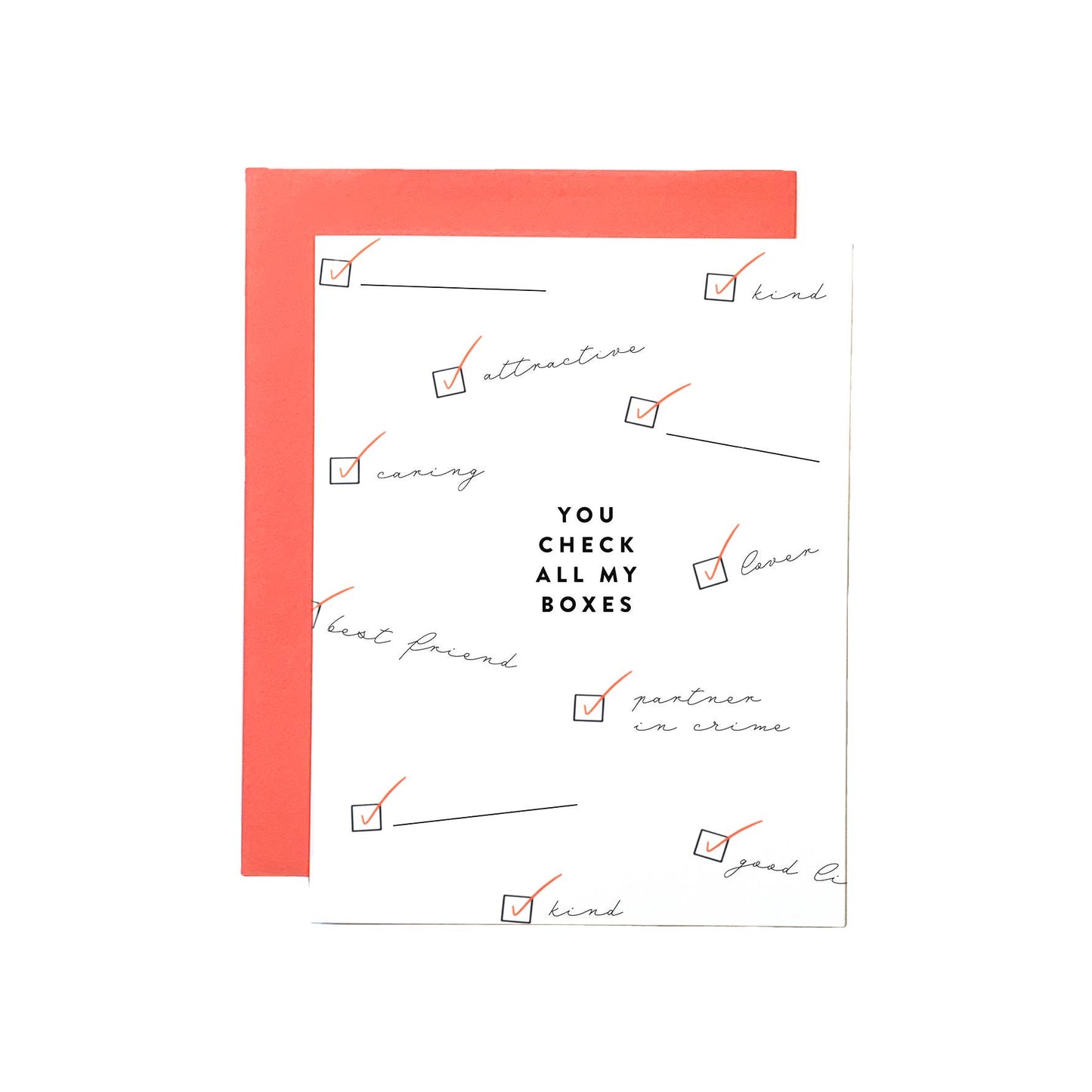 CHECK ALL MY BOXES GREETING CARD