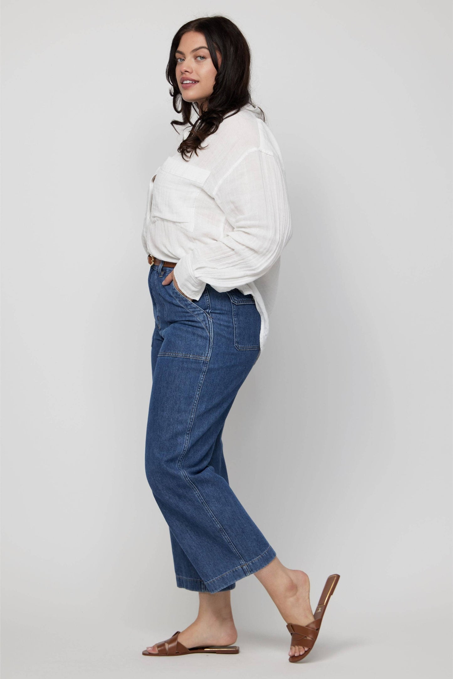 STACY MEDIUM WORN HIGH RISE RELAXED JEAN