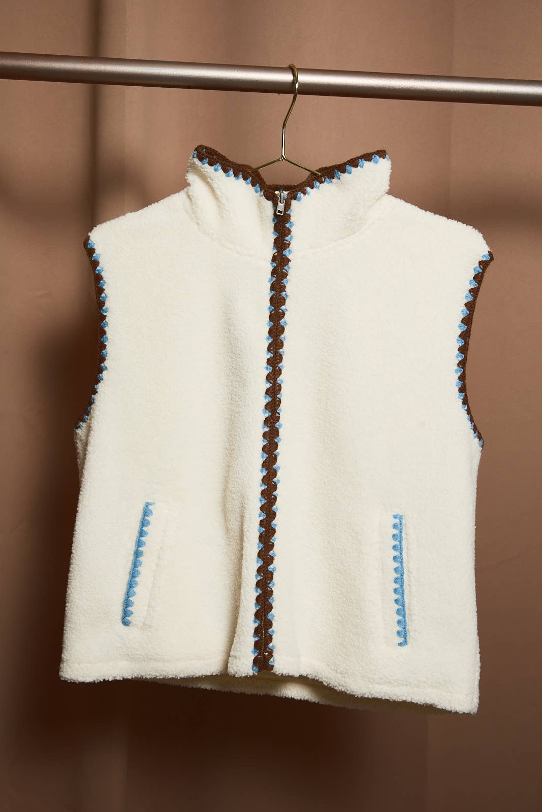 JILLIAN STITCH FLEECE ZIP UP VEST