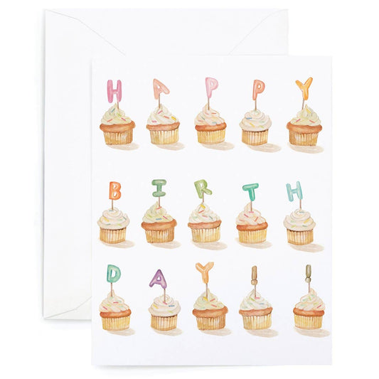 BIRTHDAY CUPCAKES GREETING CARD