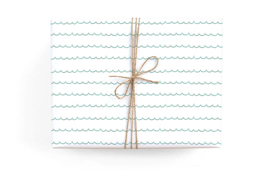 TURQUOISE SCALLOP GIFT ROLL WRAPPING PAPER