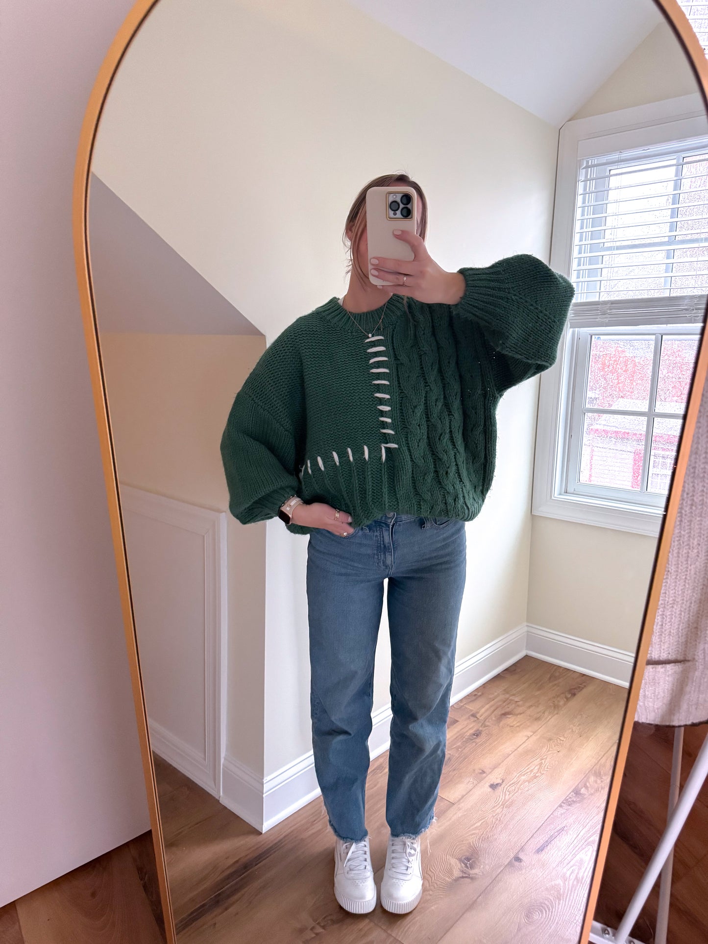 THANKFUL CABLE STITCH SWEATER