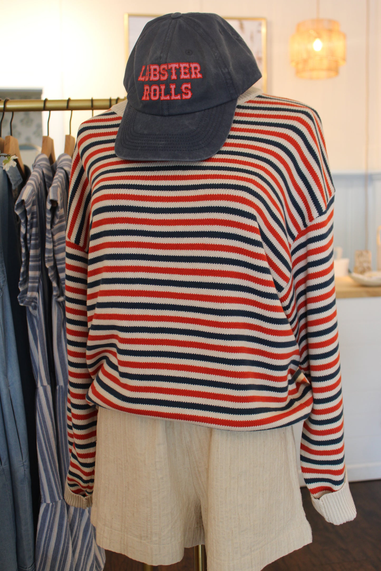 HIDDEN COVE WOVEN STRIPED PULLOVER