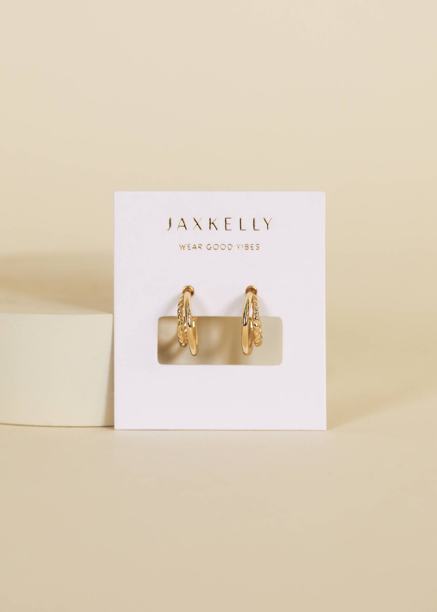 DOUBLE GOLD HOOP EARRINGS