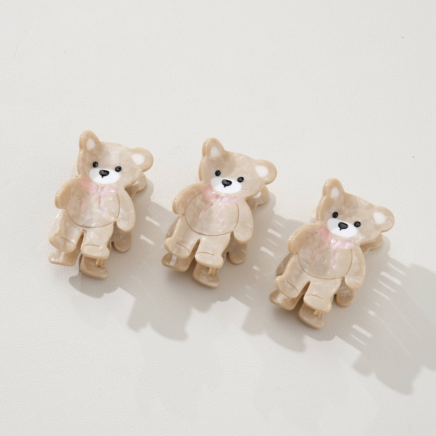 PINK BOW TEDDY BEAR CLAW CLIP