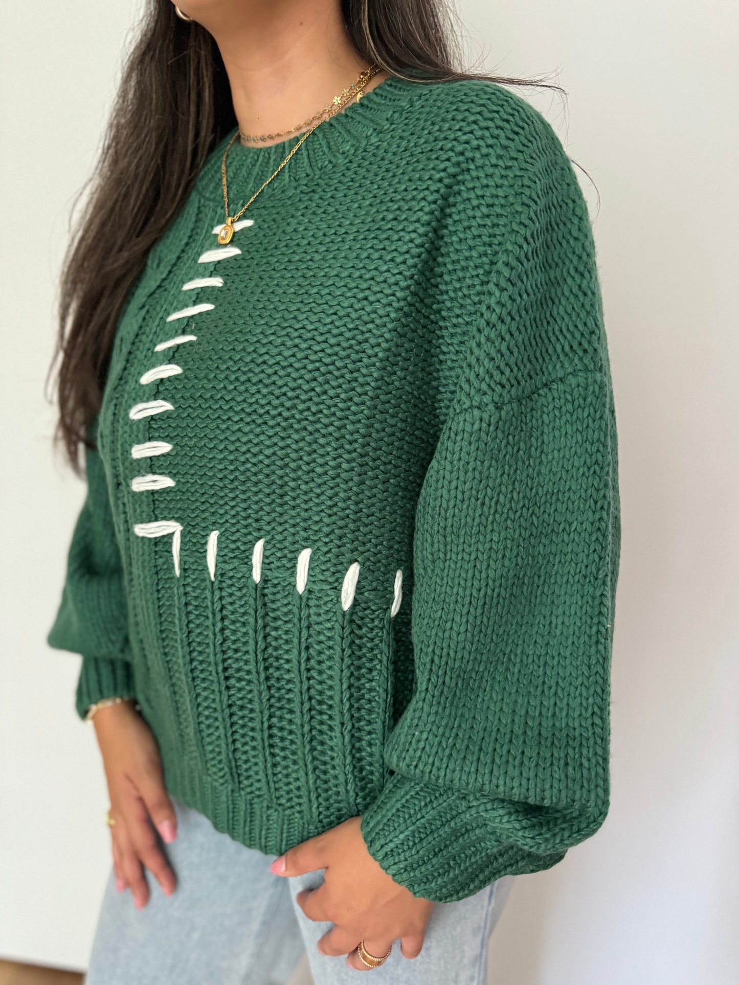 THANKFUL CABLE STITCH SWEATER