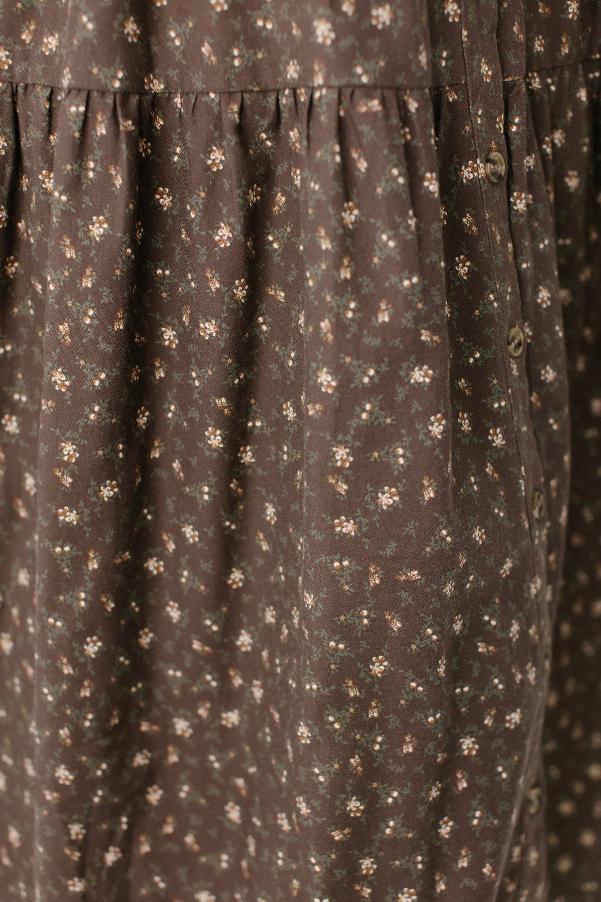 FLORAL BUTTON FRONT MIDI DRESS