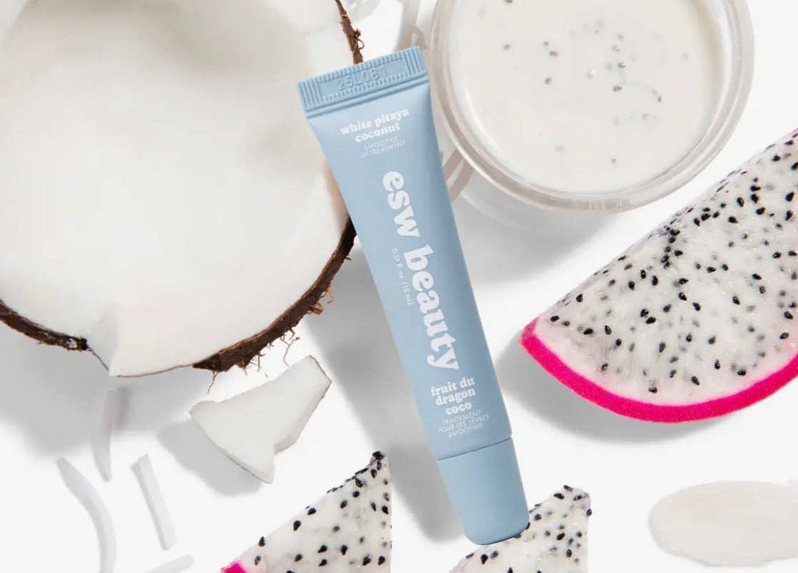 WHITE PITAYA COCONUT SMOOTHIE HYDRATION LIP TREATMENT BLUE CONTAINER