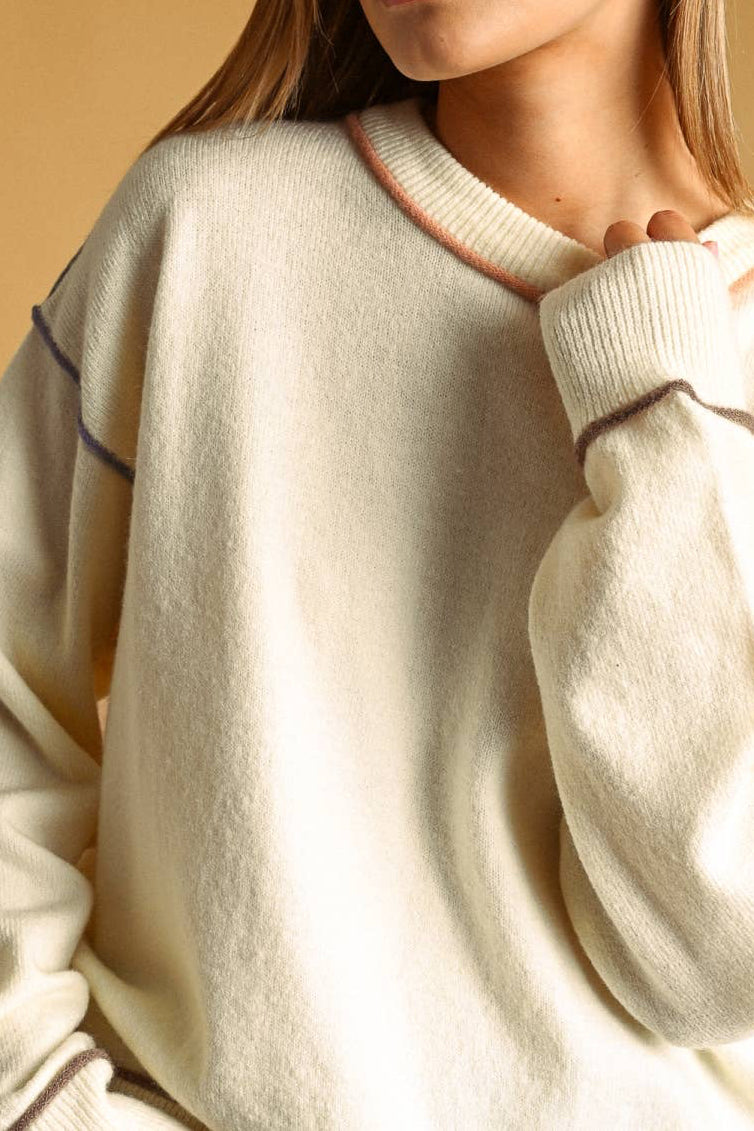 JANIE COLOR CONTRAST SWEATER
