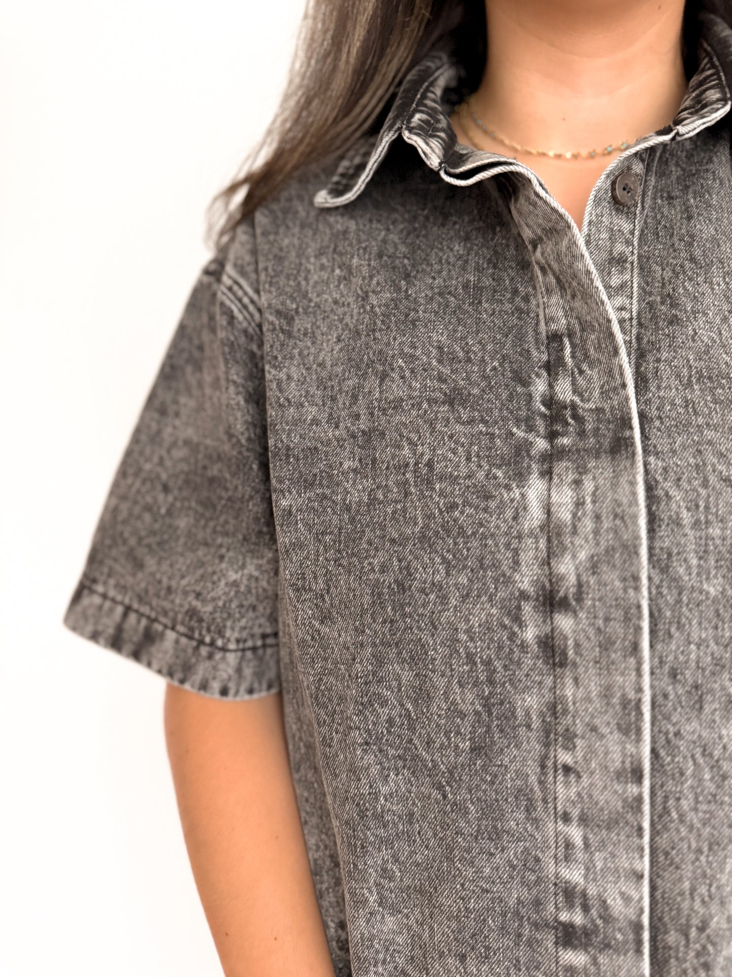 KYLEE DENIM SHIRT DRESS