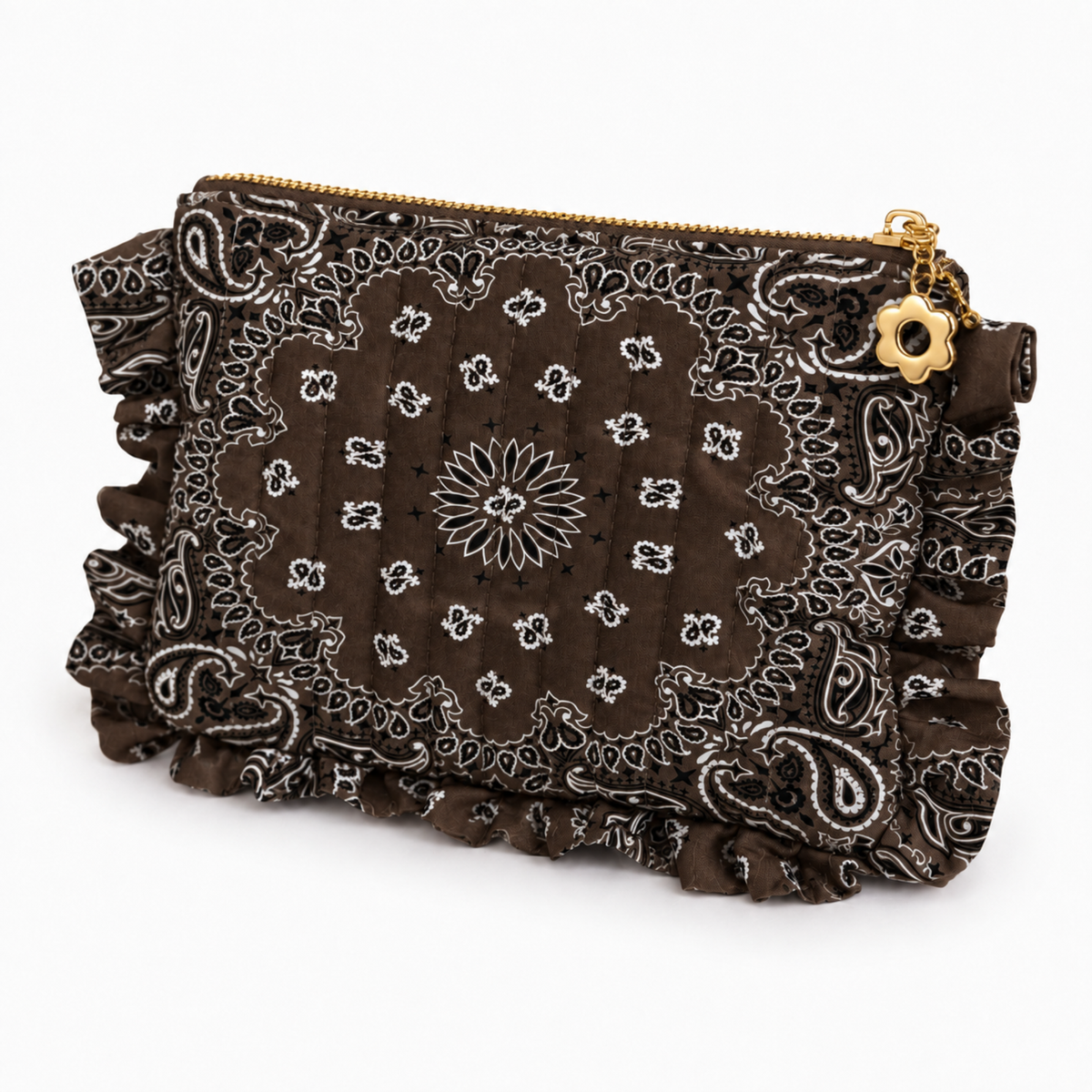 BANDANA RUFFLE QUILTED COSMETIC CASE
