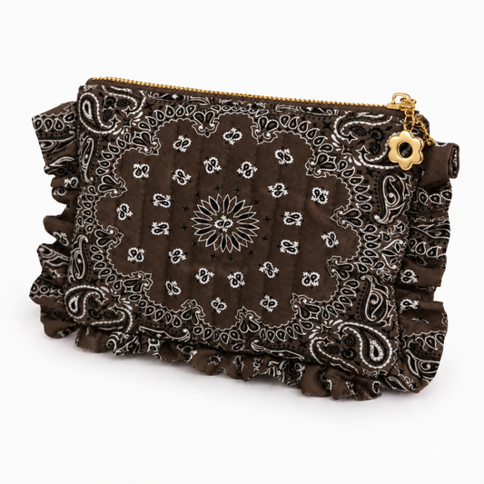 BANDANA RUFFLE QUILTED COSMETIC CASE