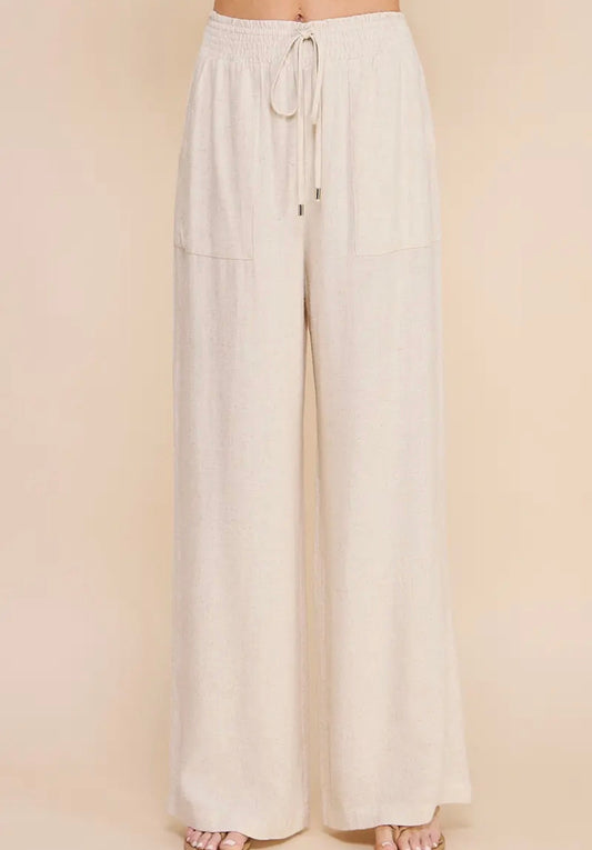 THE SANDBAR WIDE LEG LINEN PANT