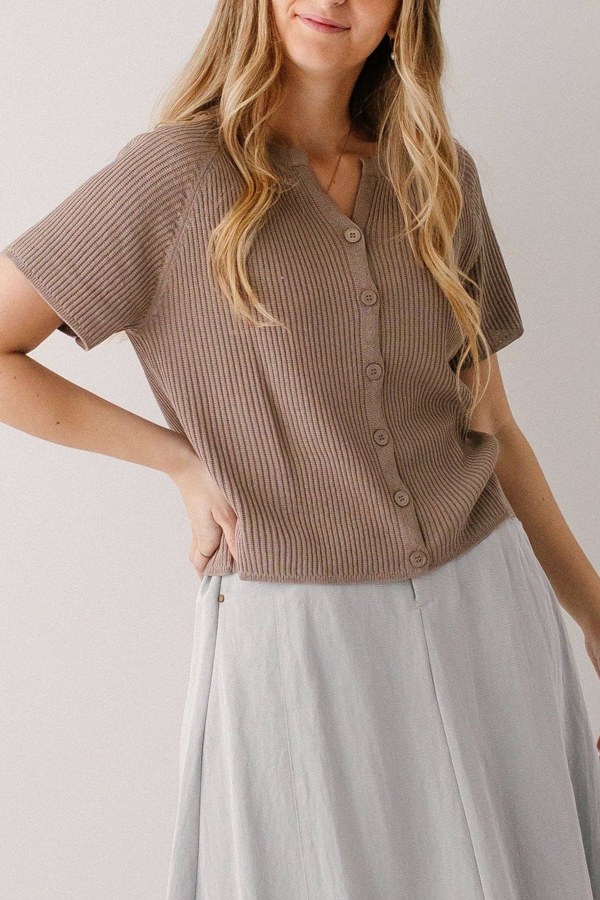 SHORT SLEEVE CARDIGAN