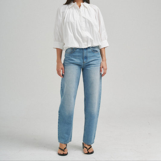 MEET ME DOWNTOWN BUBBLE HEM BLOUSE