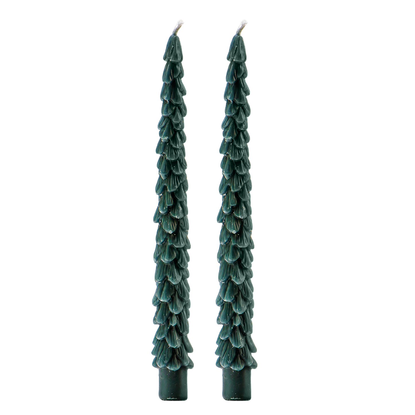 GREEN TREE TAPER CANDLES - SET OF 2