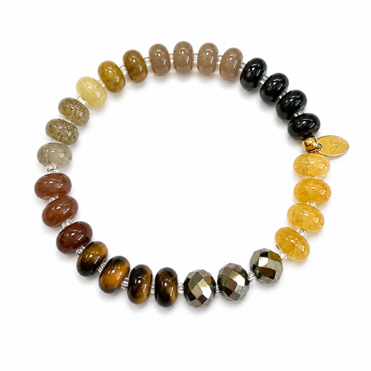 STONE BEADED STRETCH BRACELET
