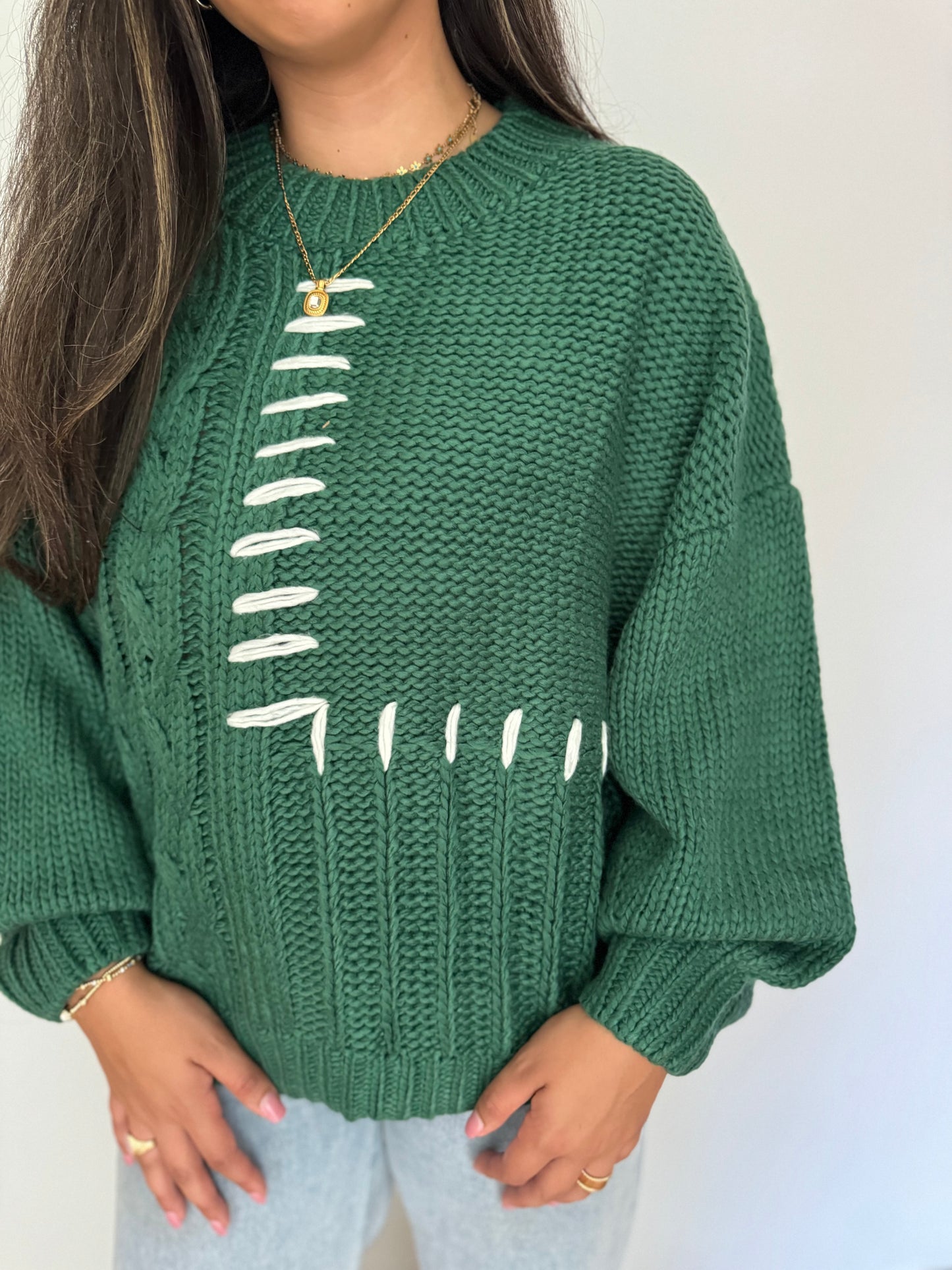 THANKFUL CABLE STITCH SWEATER