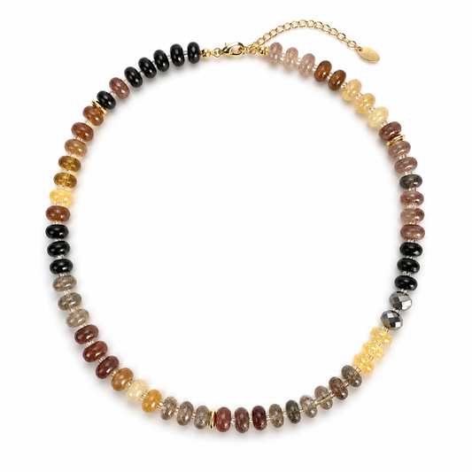 NATURAL STONE BEADED MIX NECKLACE