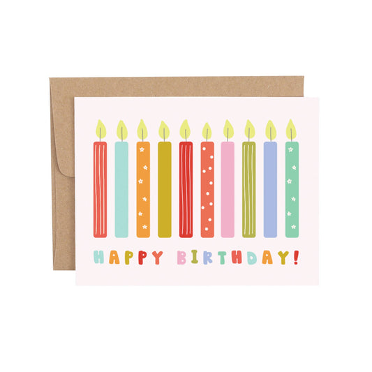 HAPPY BIRTHDAY CANDLES GREETING CARD