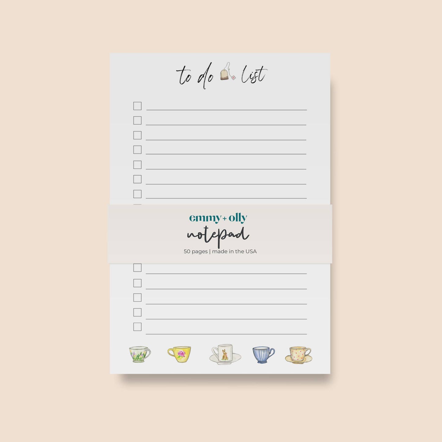 TEA CUPS AND TEA DO LIST NOTEPAD