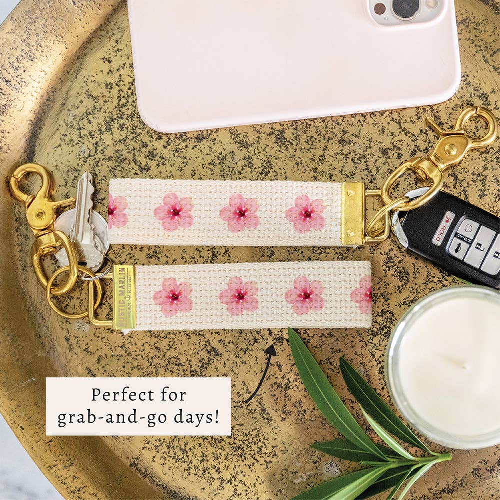 PINK FLORAL KEYCHAIN